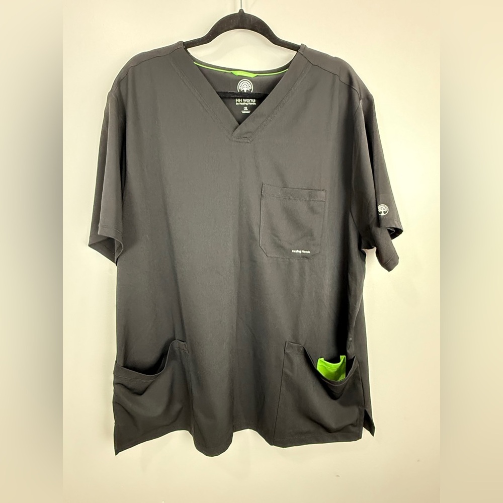 Healing Hands Charcoal V-Neck Shirt